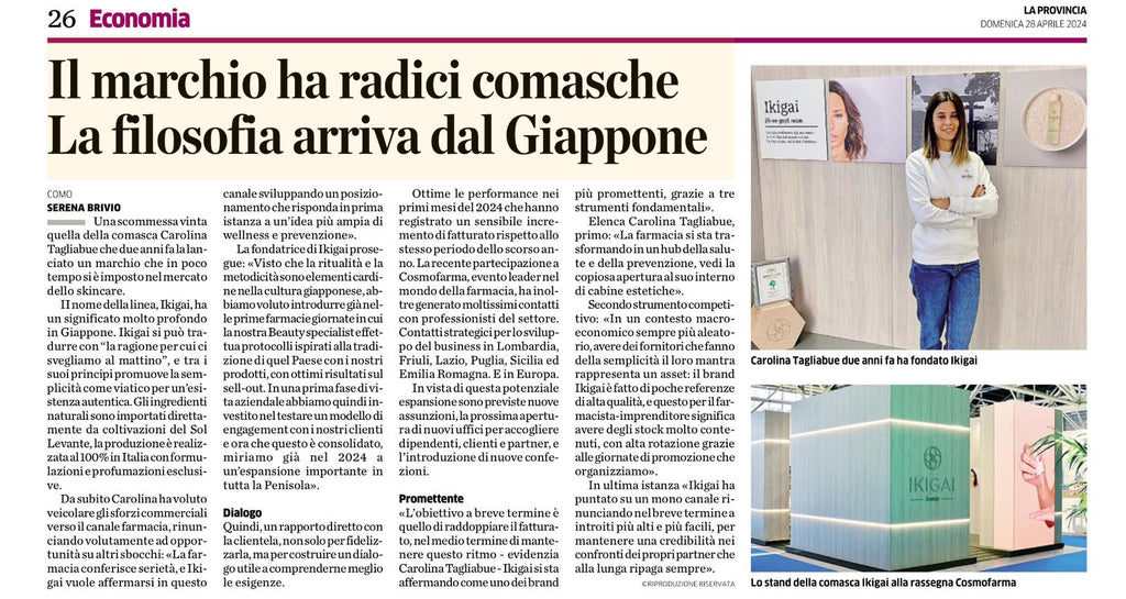 Ikigai Beauty è su La Provincia di Como