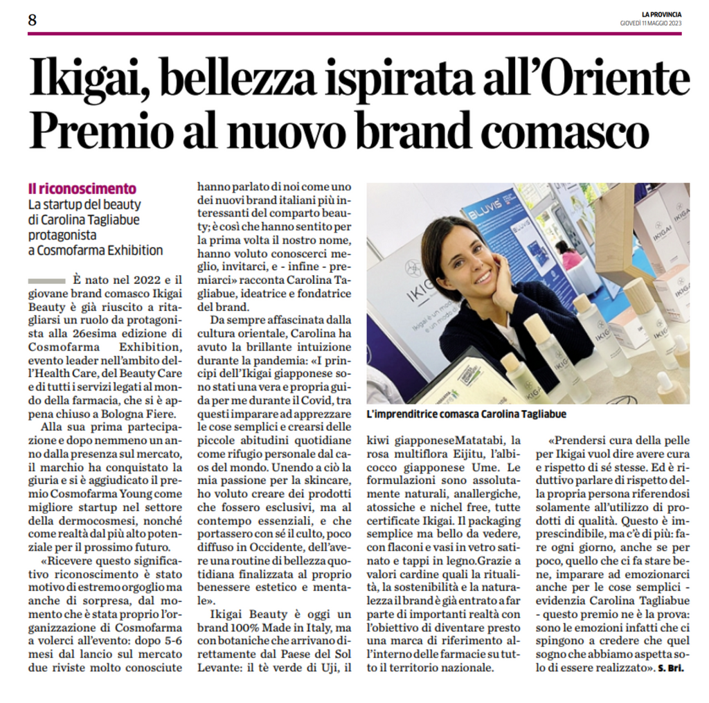 Ikigai Beauty è su La Provincia