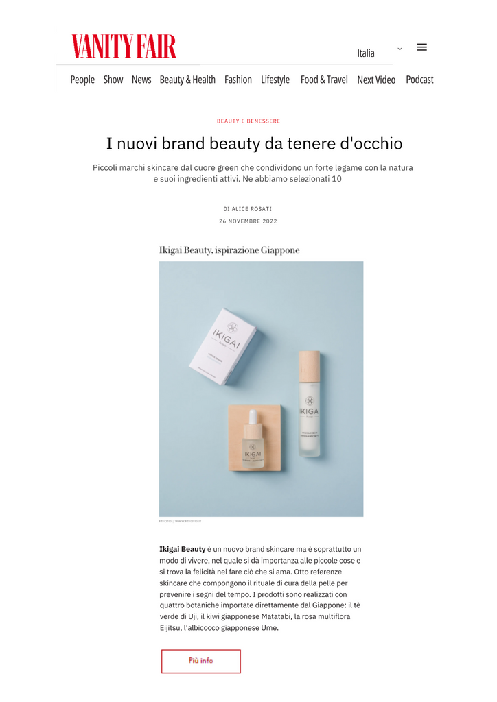 Ikigai Beauty è su Vanity Fair