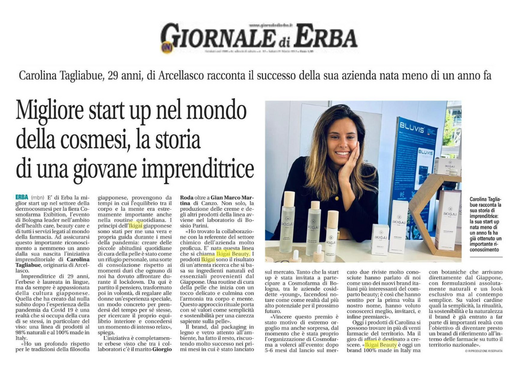 Ikigai Beauty è su il Giornale di Erba